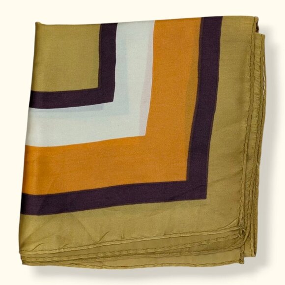 Vintage Yellow Orange Abstract Scarf - Picture 3 of 7